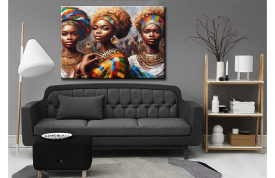 Afrikalı Kadınlar Yağlı boya Görünüm Kanvas Tablo afr32