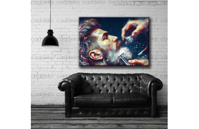 Berber Dükkanı Tablosu Kanvas Tablo dkmr312