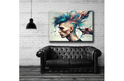 Berber Dükkanı Tablosu Kanvas Tablo dkmr315