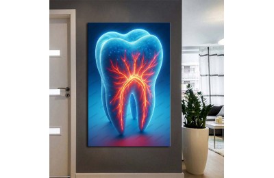 Ağız ve Diş Sağlığı Diş Tablosu Diş Hastanesi Dekorasyon Neon Renk dsc508