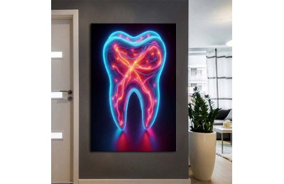 Ağız ve Diş Sağlığı Diş Tablosu Diş Hastanesi Dekorasyon Neon Renk dsc519