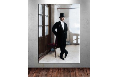 Atatürk Fraklı Renklendirme Özel Seri Kanvas Tablo dkm-k64-2