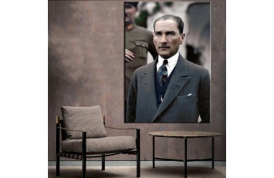 Atatürk Takım Elbise Renklendirme Özel Seri Kanvas Tablo dkm-k64-9