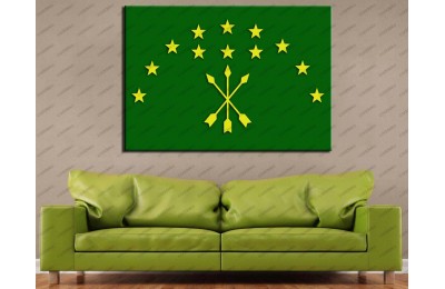 Adige Çerkez Bayrağı Kanvas Tablo dkm134