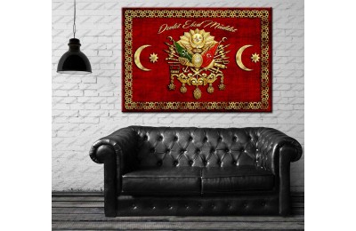 Osmanlı Arma Osmanlı Sancağı Devlet Ebed Müddet Kanvas Tablo dkmr215