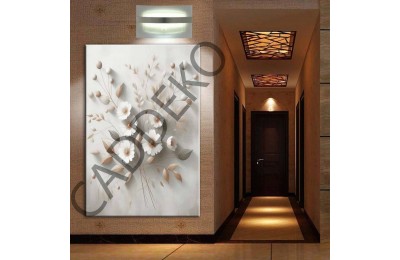 Beyaz Çiçekler Kanvas Tablo dkmr354