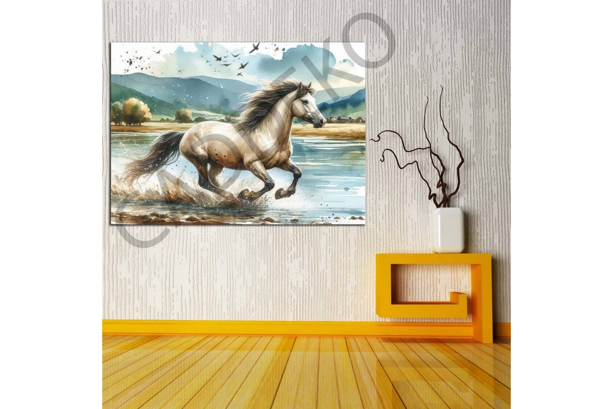 Koşan Atlar Kanvas Tablo dkmr375 Koşan Atlar Kanvas Tablo dkmr375