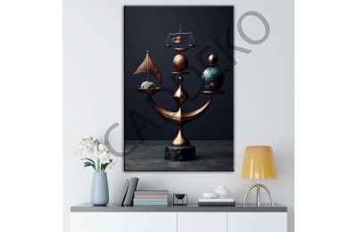 Abstrakt Denge Dekoratif Kanvas Tablo dkmr429