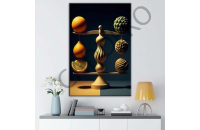 Abstrakt Denge Dekoratif Kanvas Tablo dkmr430