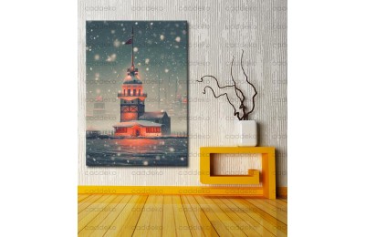 İstanbul Kız Kulesi  Dekoratif Kanvas Tablo dkmr486