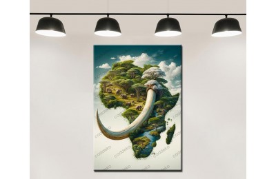 Afirka Kıtası Fildişi Dekoratif Tablo dkmr506